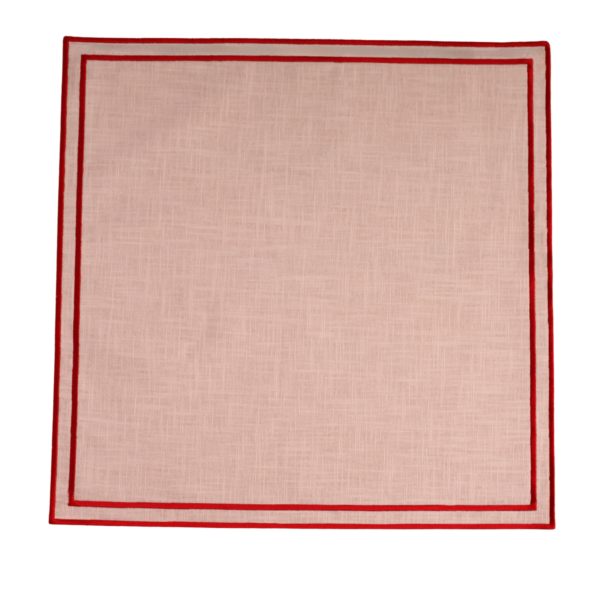 The Studio Napkin Collection : Plain-hem, Hemstitch & Scallop Napkins - Rose Pink Fraya