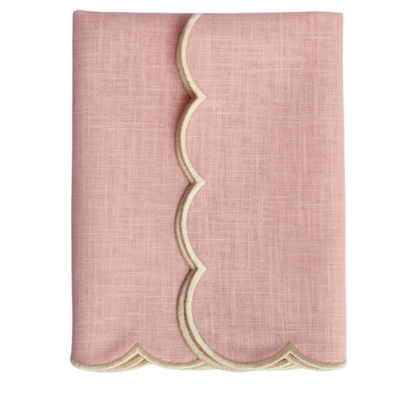 the studio napkin collection rose pink scallop single scallop 1072