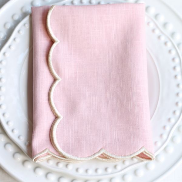 the studio napkin collection rose scalloped 1072