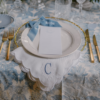 LINEN SCALLOP NAPKIN Gabriella Monogram Napkins