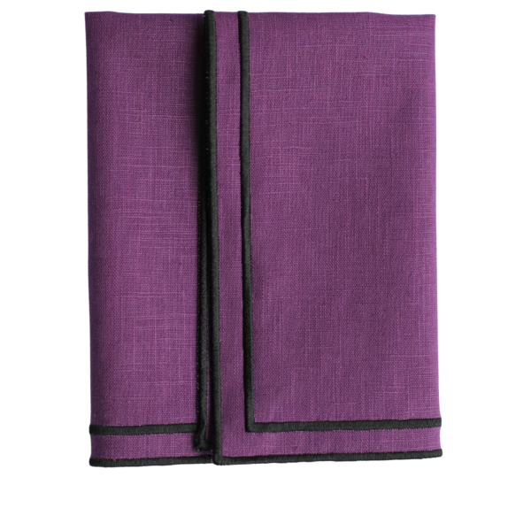 The Studio Napkin Collection Plain hem, Hemstitch & Scallop Napkins Aubergine