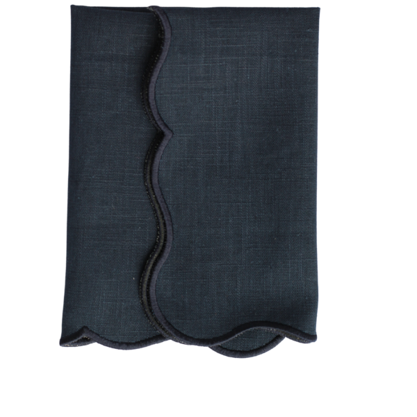 The Studio Napkin Collection Plain-hem, Hemstitch & Scallop Napkins Dark Navy