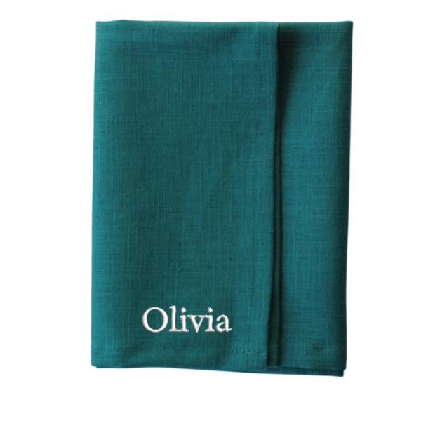 The Studio Napkin Collection Plain hem, Hemstitch & Scallop Napkins Deep Teal