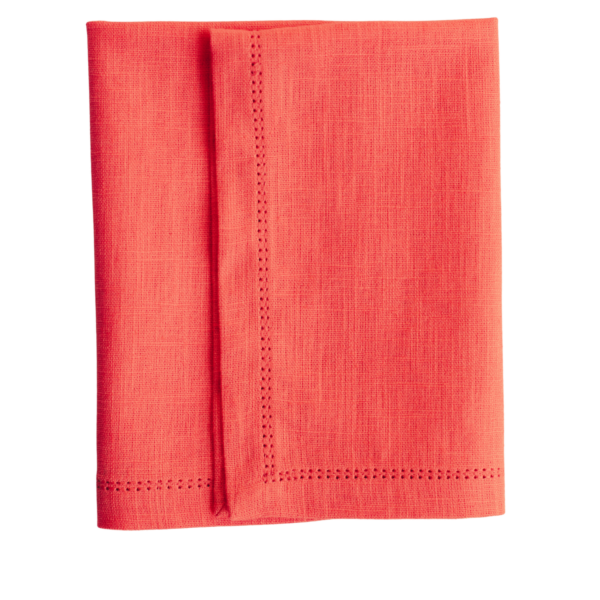 The Studio Napkin Collection Plain hem, Hemstitch & Scallop Napkins Dusky Coral