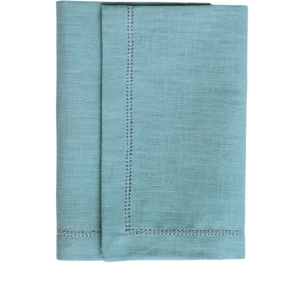 The Studio Napkin Collection Plain hem, Hemstitch & Scallop Napkins Dusky Teal