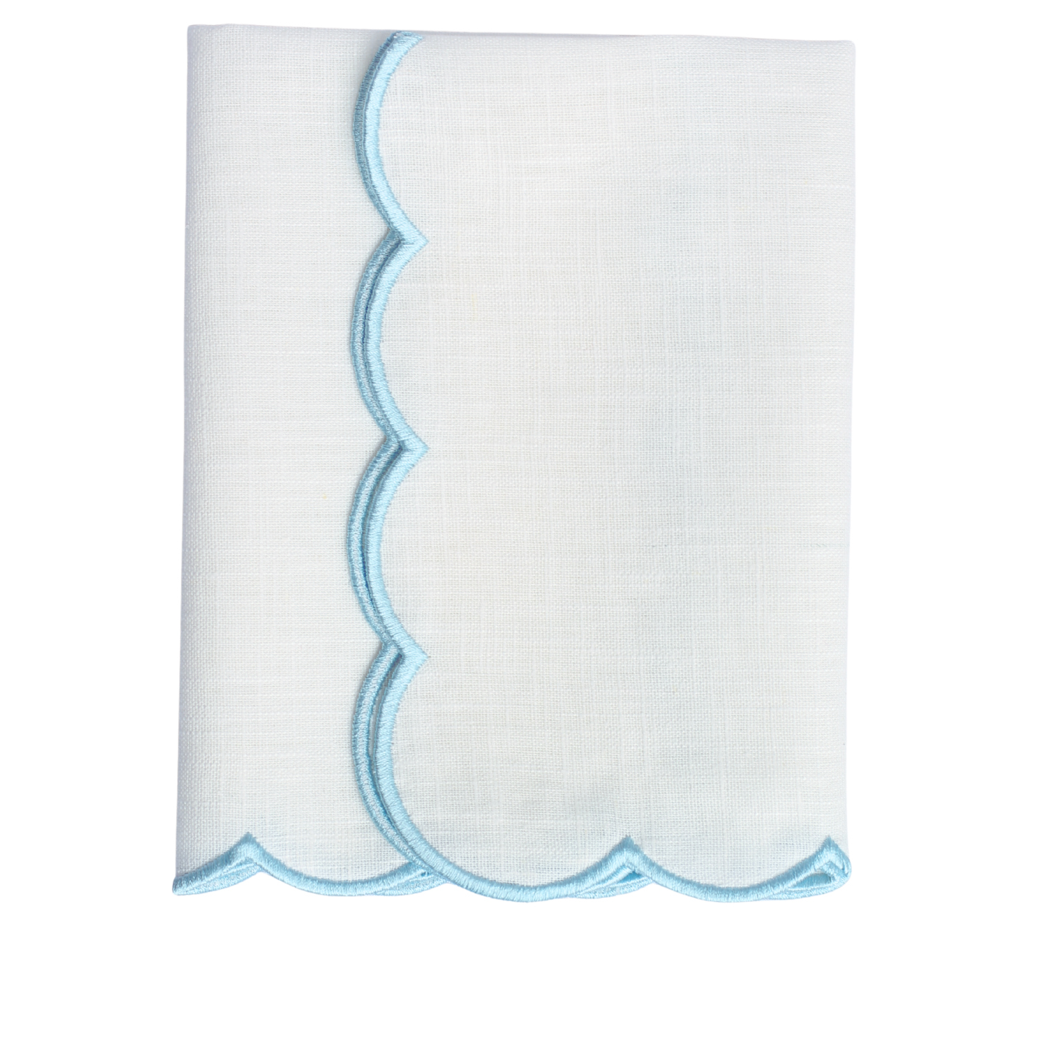 The Studio Napkin Collection Plain hem, Hemstitch & Scallop Napkins Ivory single scallop