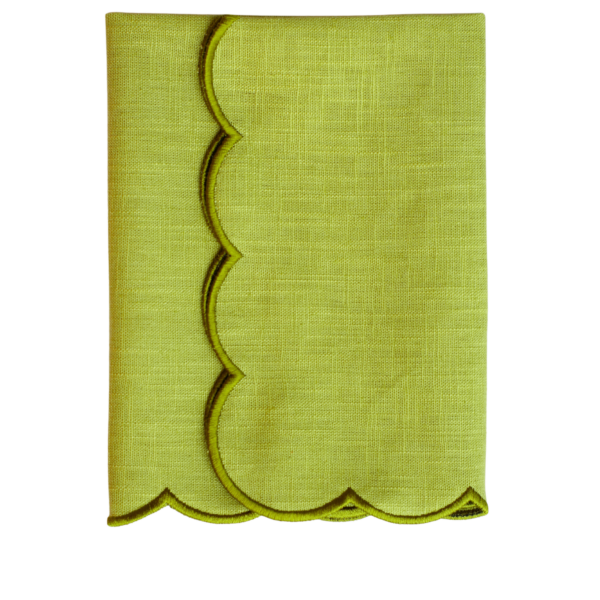 The Studio Napkin Collection Plain hem, Hemstitch & Scallop Napkins Lime