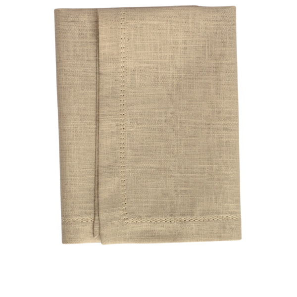 The Studio Napkin Collection Plain hem, Hemstitch & Scallop Napkins Natural Hemstitch effect