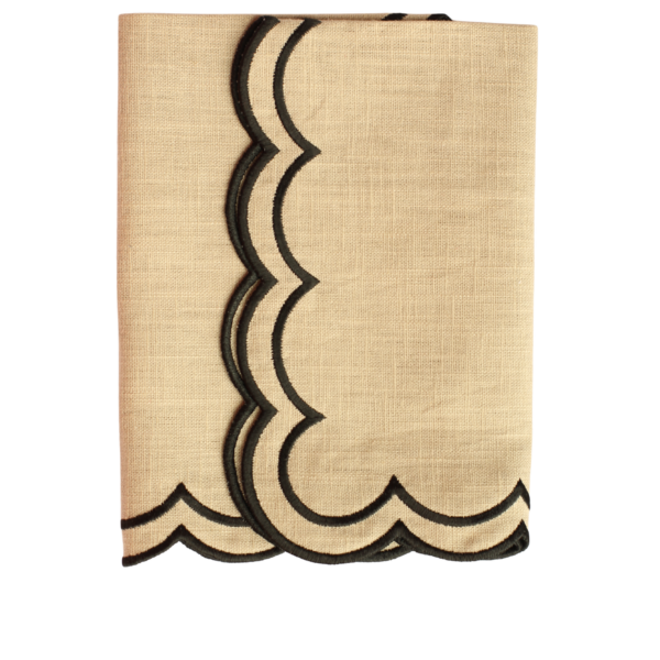 The Studio Napkin Collection Plain hem, Hemstitch & Scallop Napkins Stone