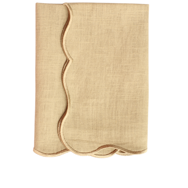 The Studio Napkin Collection Plain hem, Hemstitch & Scallop Napkins Stone