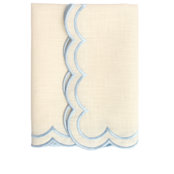 The Studio Napkin Collection Plain-hem, Hemstitch & Scallop Napkins scallop double Cream