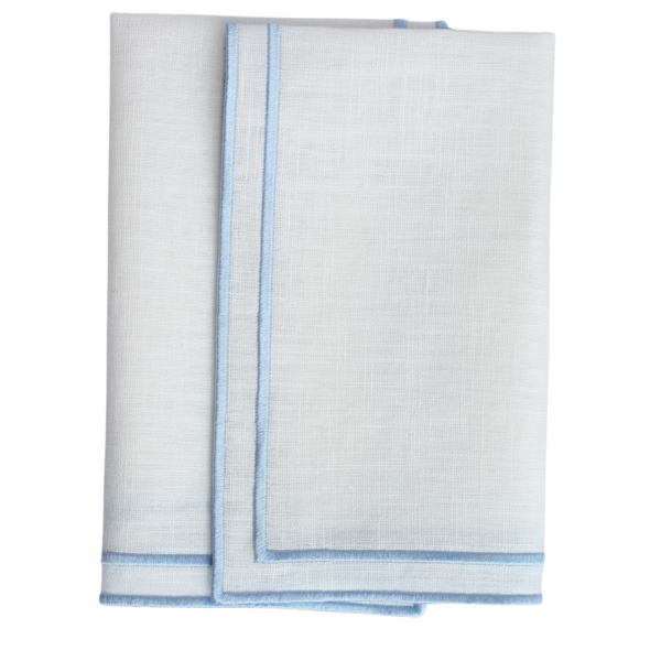 The Studio Napkin Collection Plain hem, Hemstitch & Scallop Napkins Ivory double square