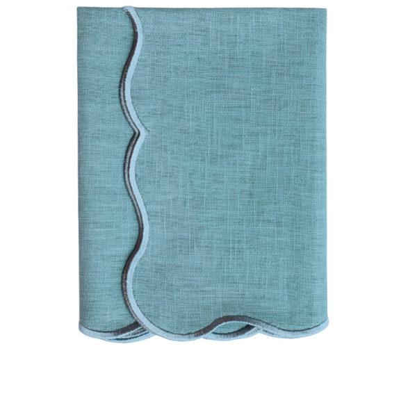 The Studio Napkin Collection Plain hem, Hemstitch & Scallop Napkins Dusky Teal