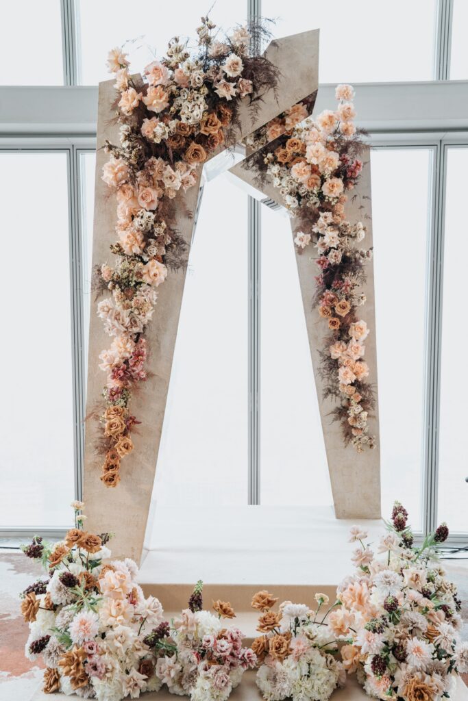 Luxury Wedding Tables with Embroidered Napkins at The Shard