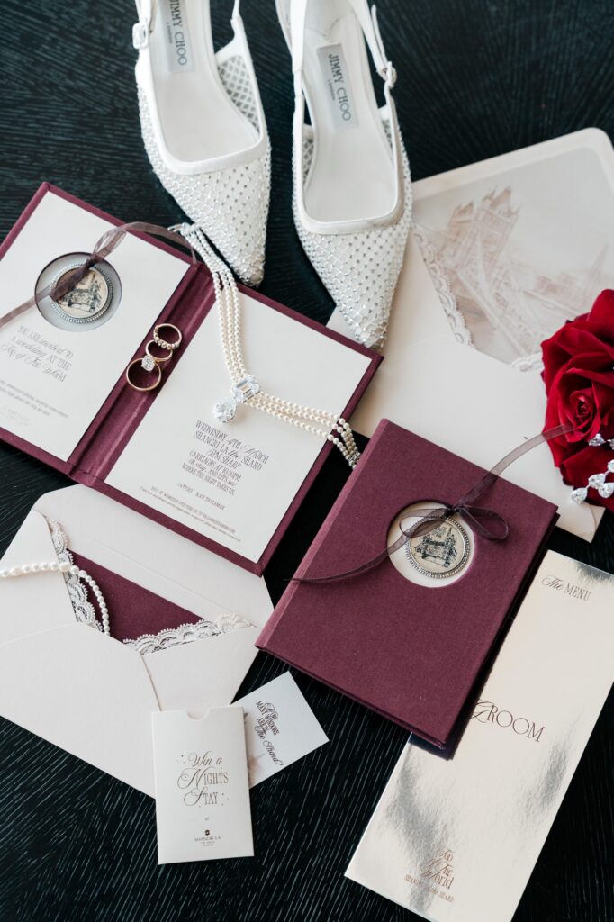 Luxury Wedding Tables with Embroidered Napkins at The Shard