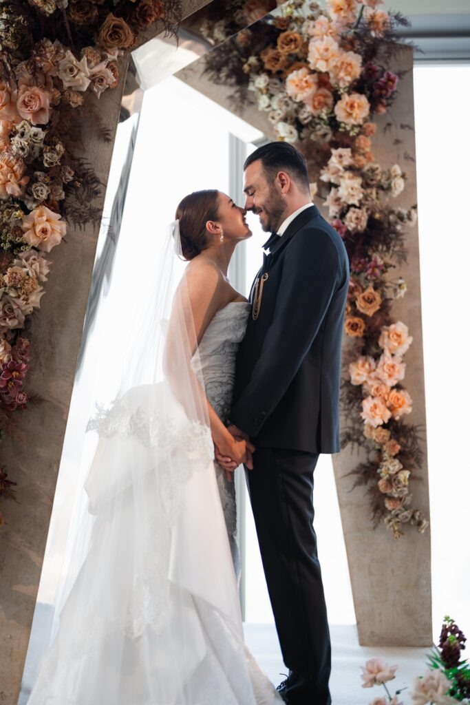 Luxury Wedding Tables with Embroidered Napkins at The Shard