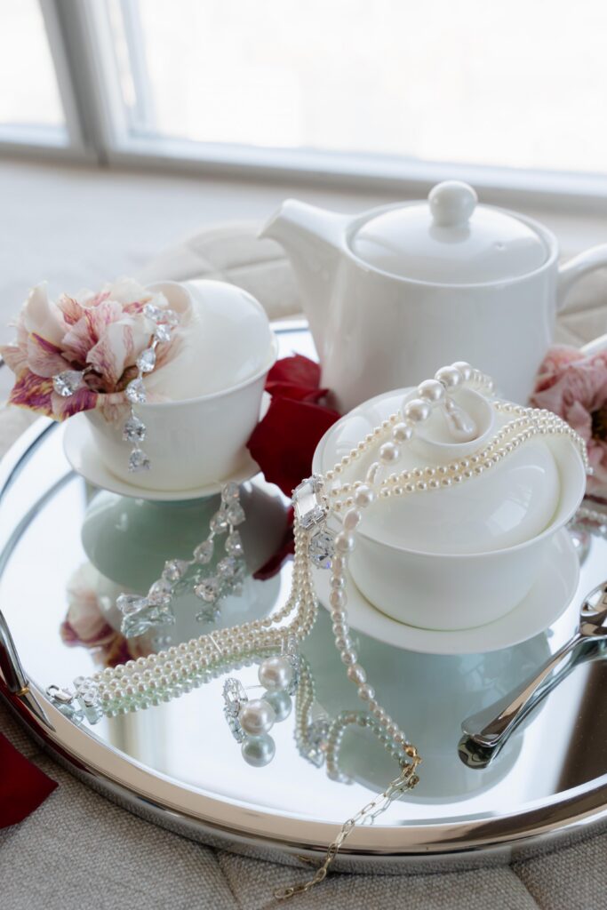 Luxury Wedding Tables with Embroidered Napkins at The Shard