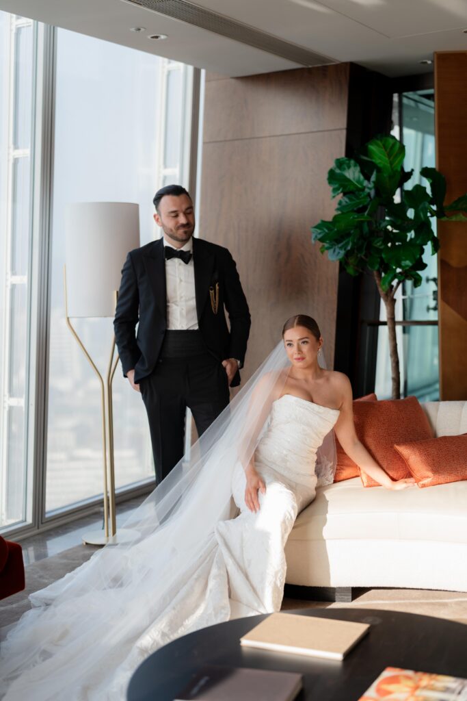Luxury Wedding Tables with Embroidered Napkins at The Shard