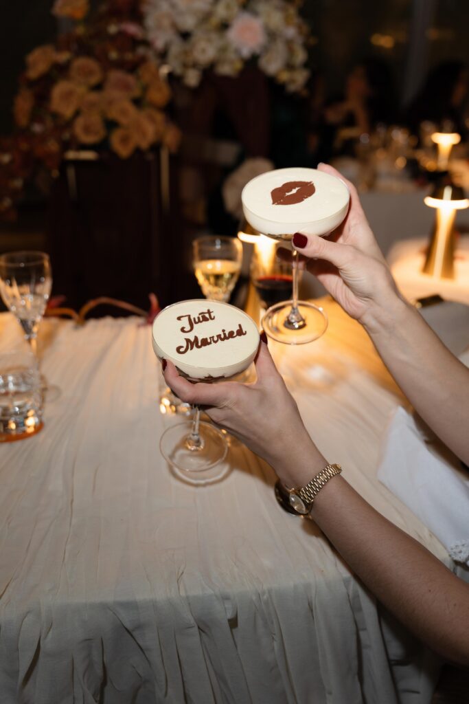 Luxury Wedding Tables with Embroidered Napkins at The Shard