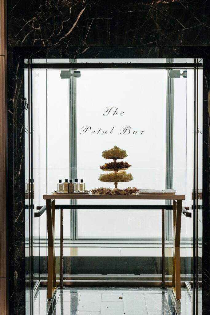 Luxury Wedding Tables with Embroidered Napkins at The Shard