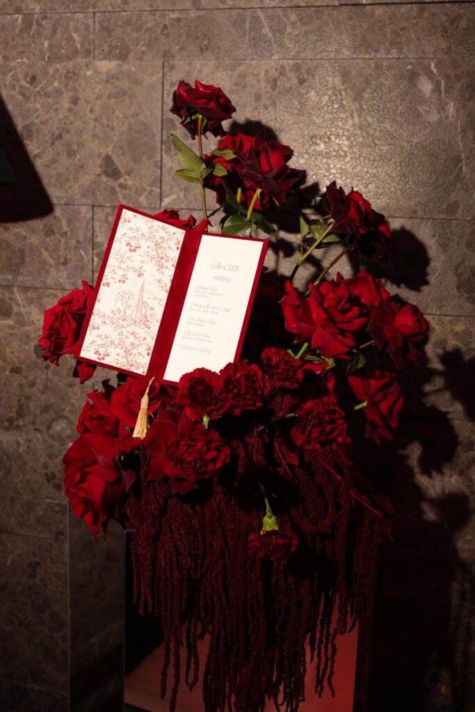 Luxury Wedding Tables with Embroidered Napkins at The Shard