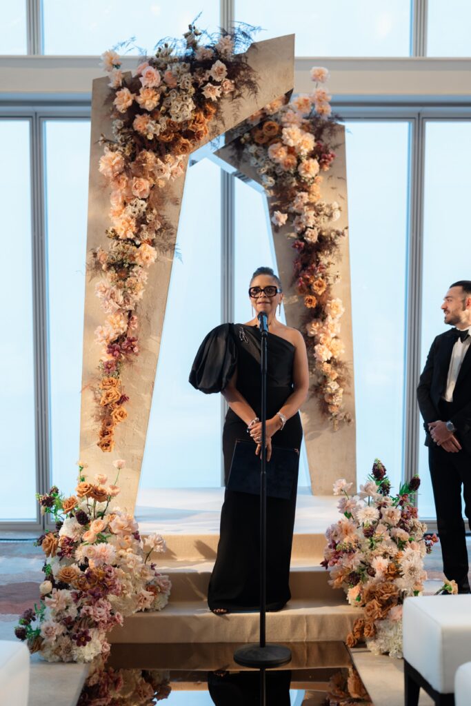 Luxury Wedding Tables with Embroidered Napkins at The Shard