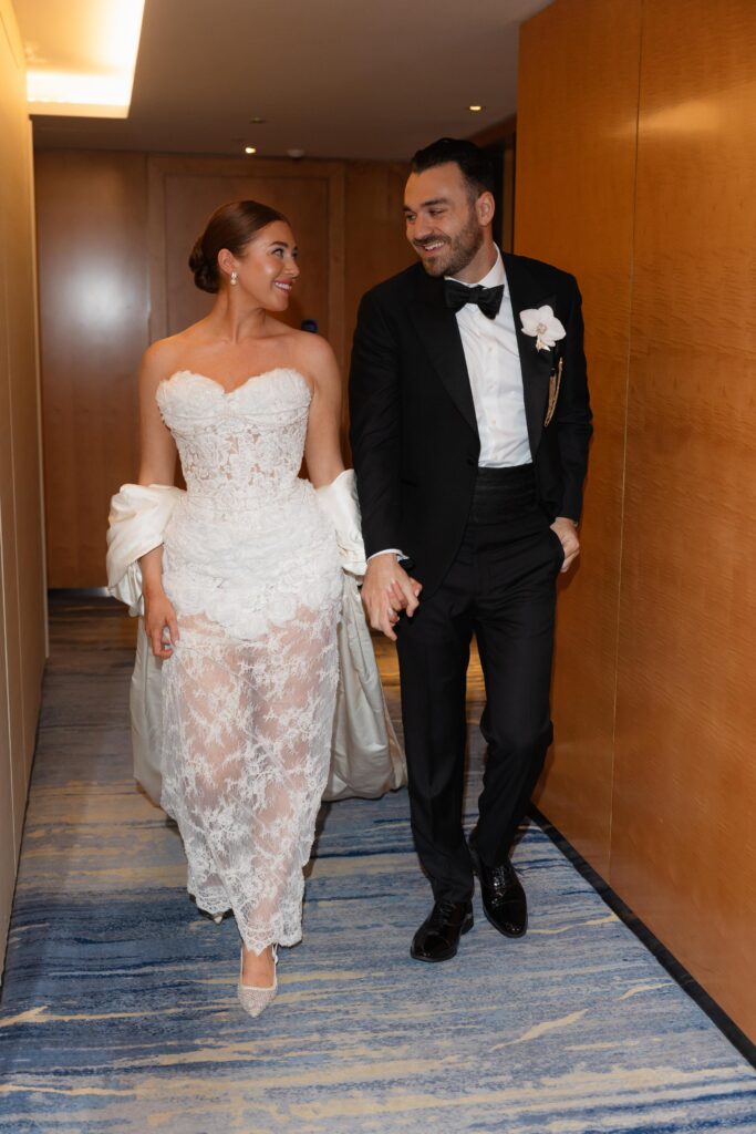 Luxury Wedding Tables with Embroidered Napkins at The Shard