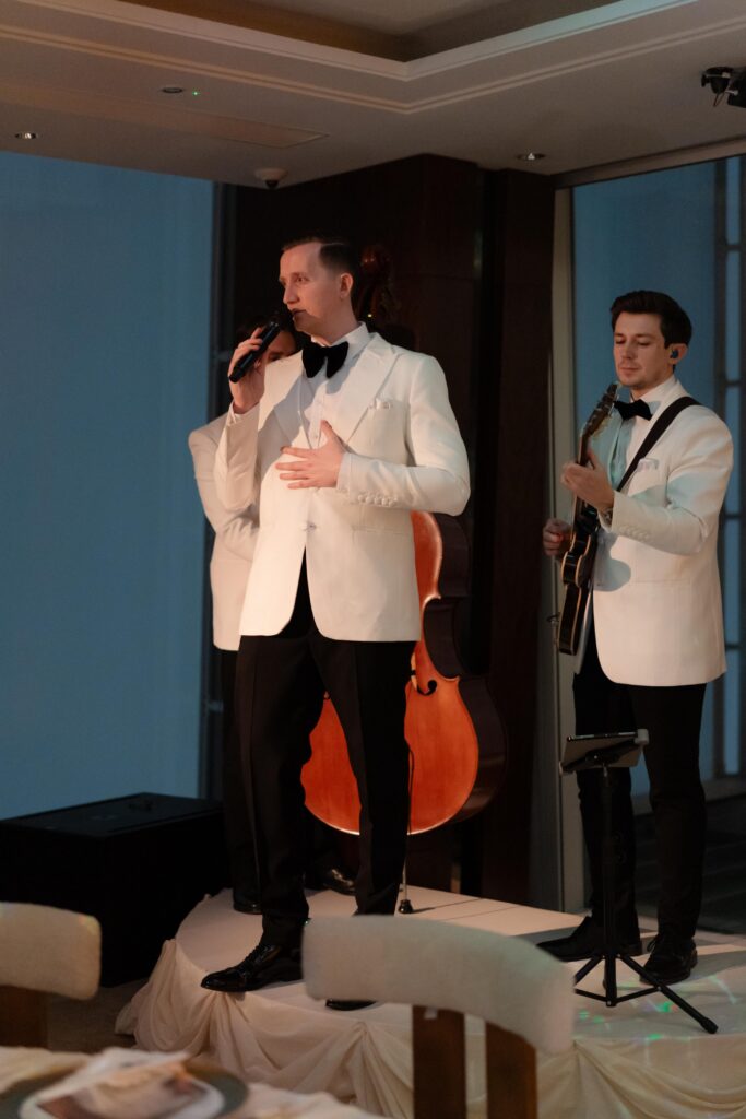 Luxury Wedding Tables with Embroidered Napkins at The Shard