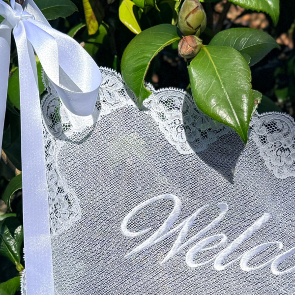 Nottingham Lace Welcome to our Wedding Sign