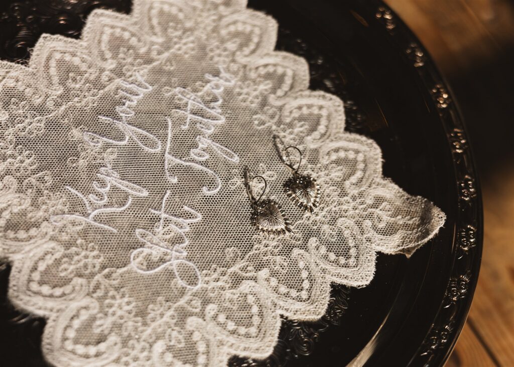 A Modern Wedding Tablescape with Heirloom Lace Accessories