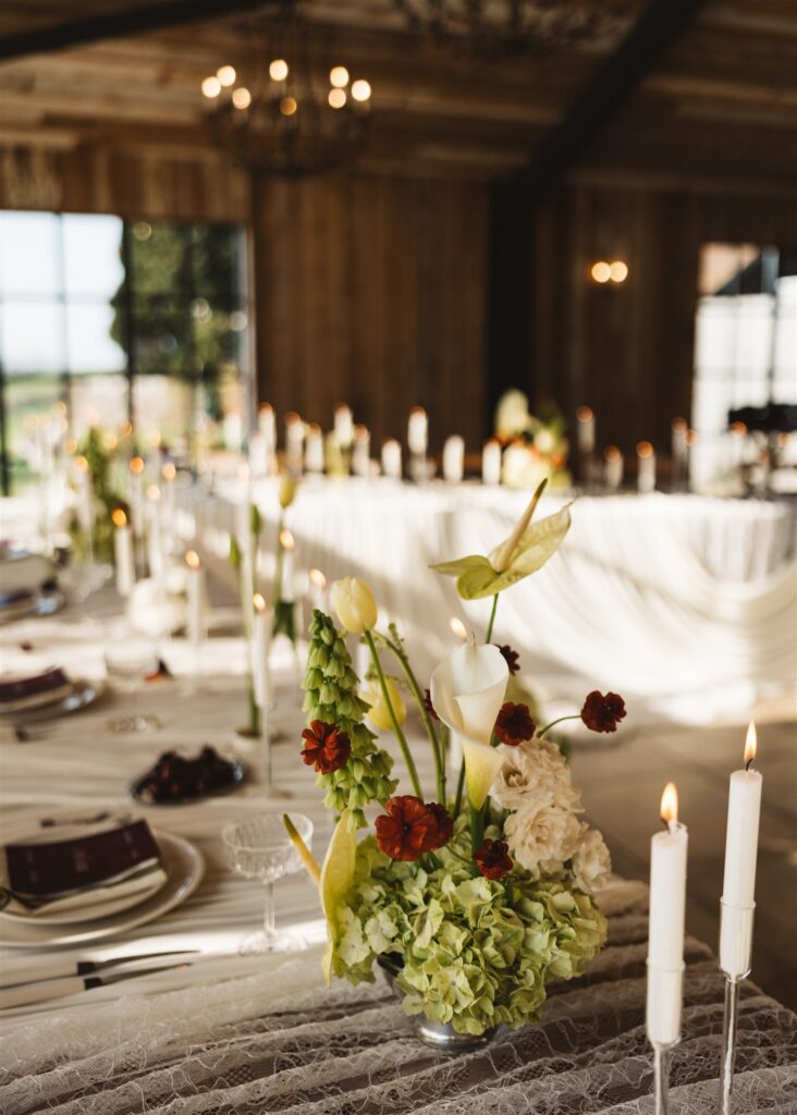 A Modern Wedding Tablescape with Heirloom Lace Accessories