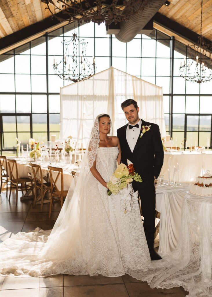 A Modern Wedding Tablescape with Heirloom Lace Accessories