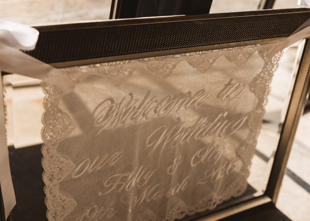 A Modern Wedding Tablescape with Heirloom Lace Accessories