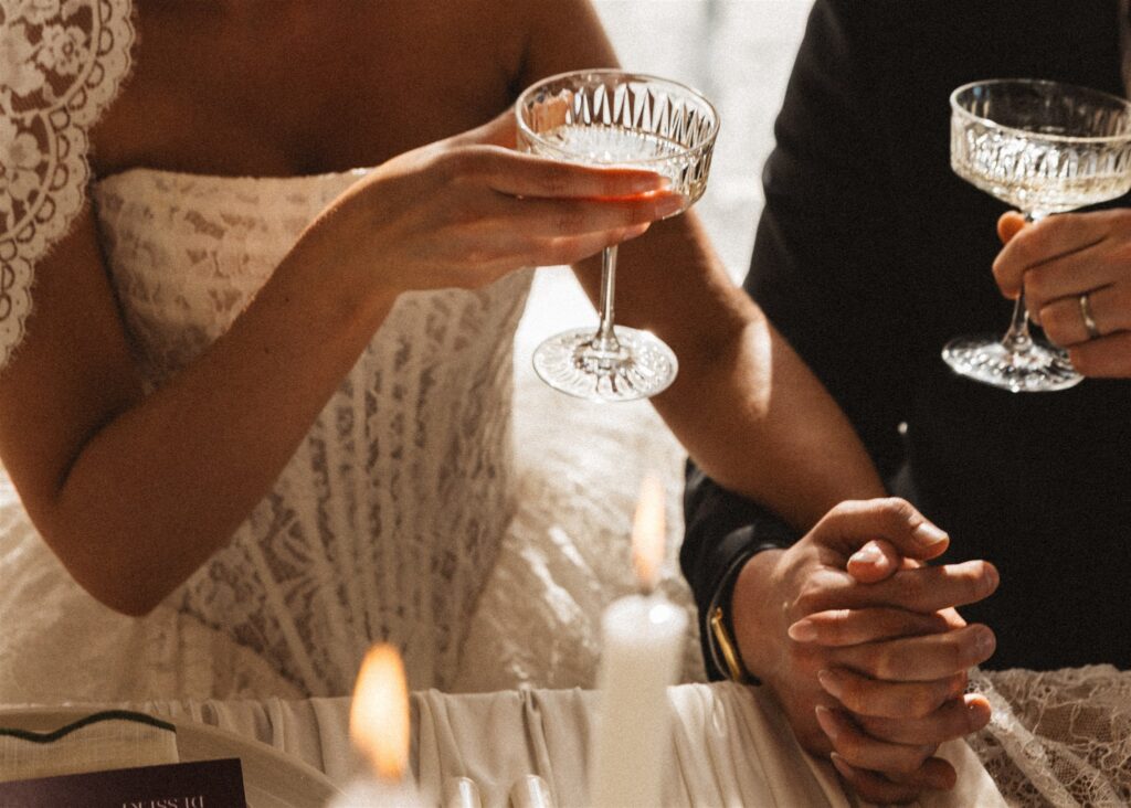 A Modern Wedding Tablescape with Heirloom Lace Accessories