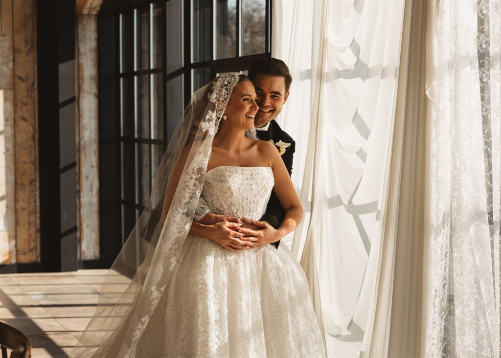 A Modern Wedding Tablescape with Heirloom Lace Accessories