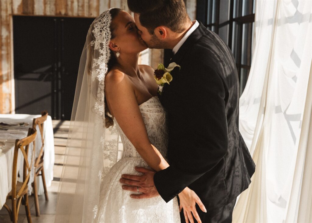 A Modern Wedding Tablescape with Heirloom Lace Accessories