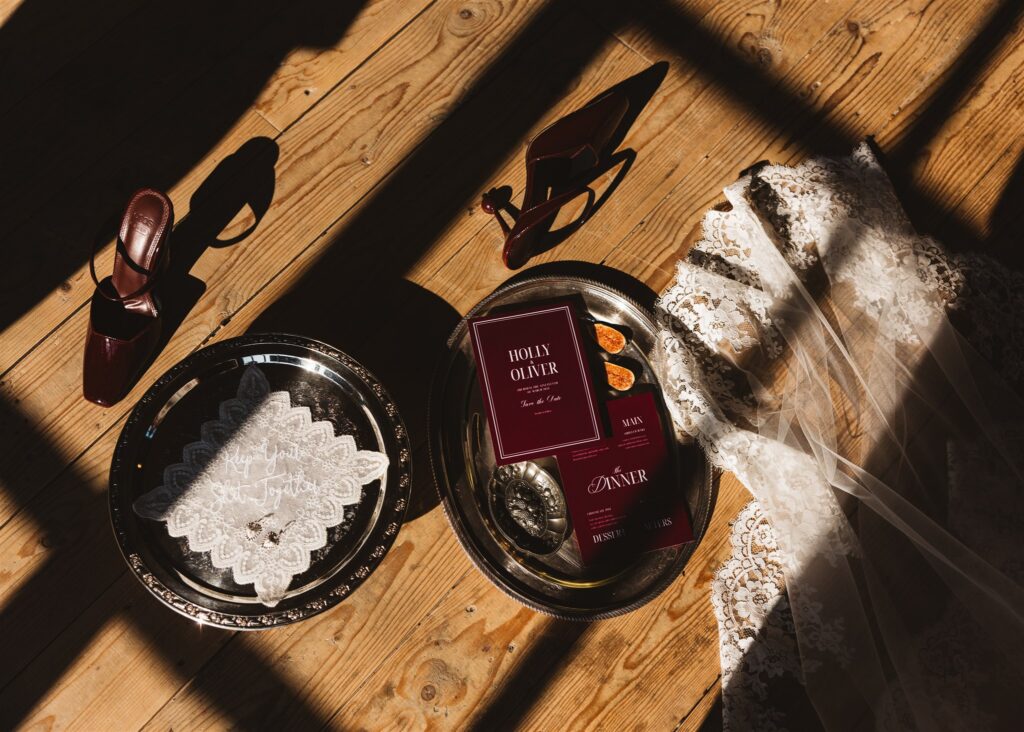 A Modern Wedding Tablescape with Heirloom Lace Accessories