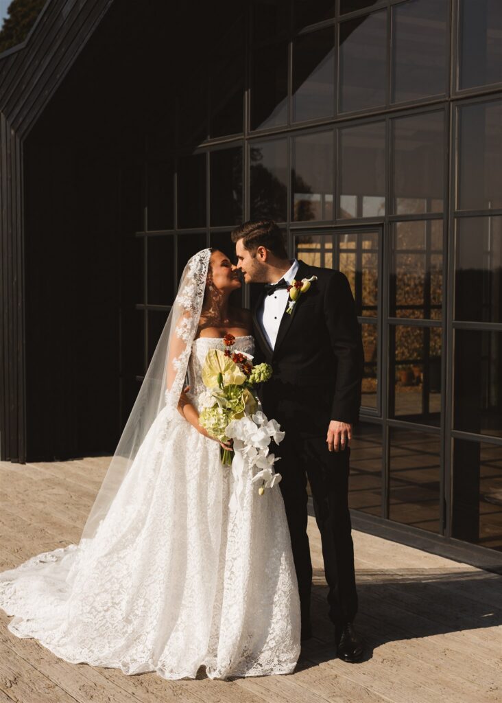 A Modern Wedding Tablescape with Heirloom Lace Accessories
