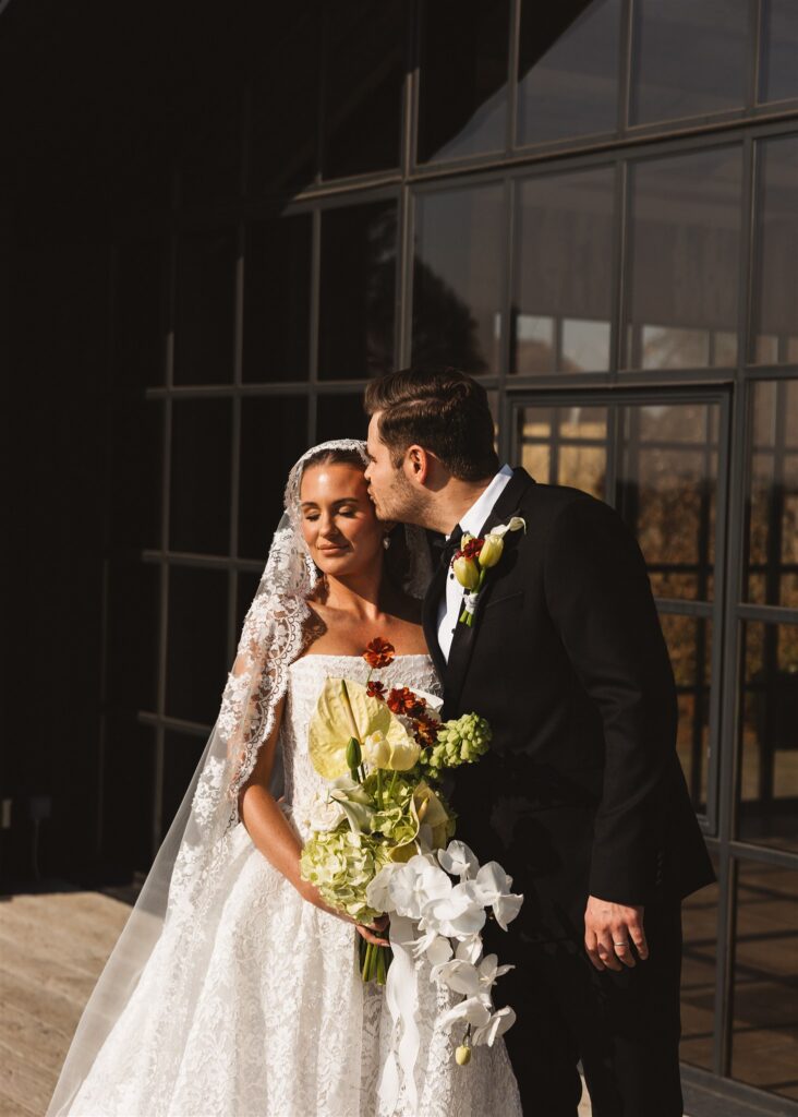 A Modern Wedding Tablescape with Heirloom Lace Accessories