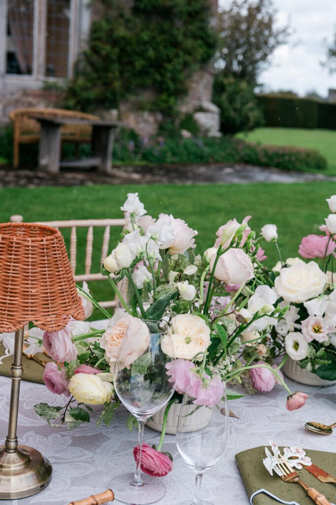 Alfresco Wedding Inspiration With Bespoke Napkins at Askham Hall