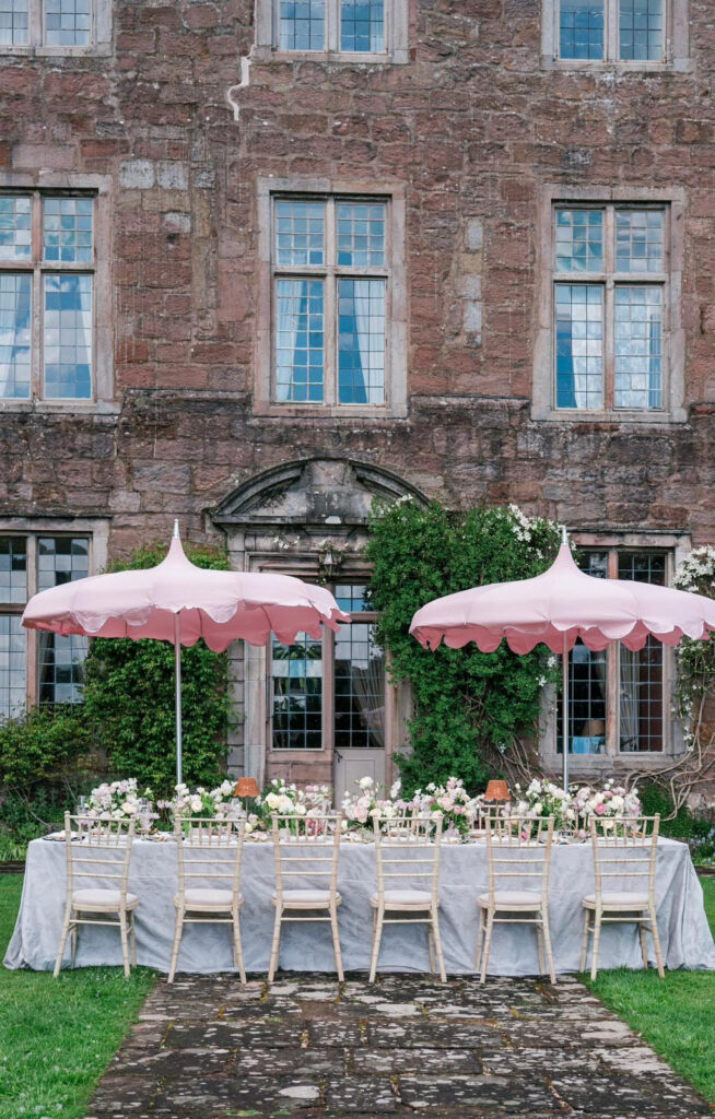 Alfresco Wedding Inspiration With Bespoke Napkins at Askham Hall