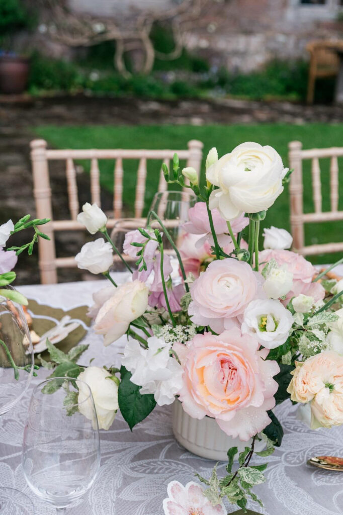 Alfresco Wedding Inspiration With Bespoke Napkins at Askham Hall