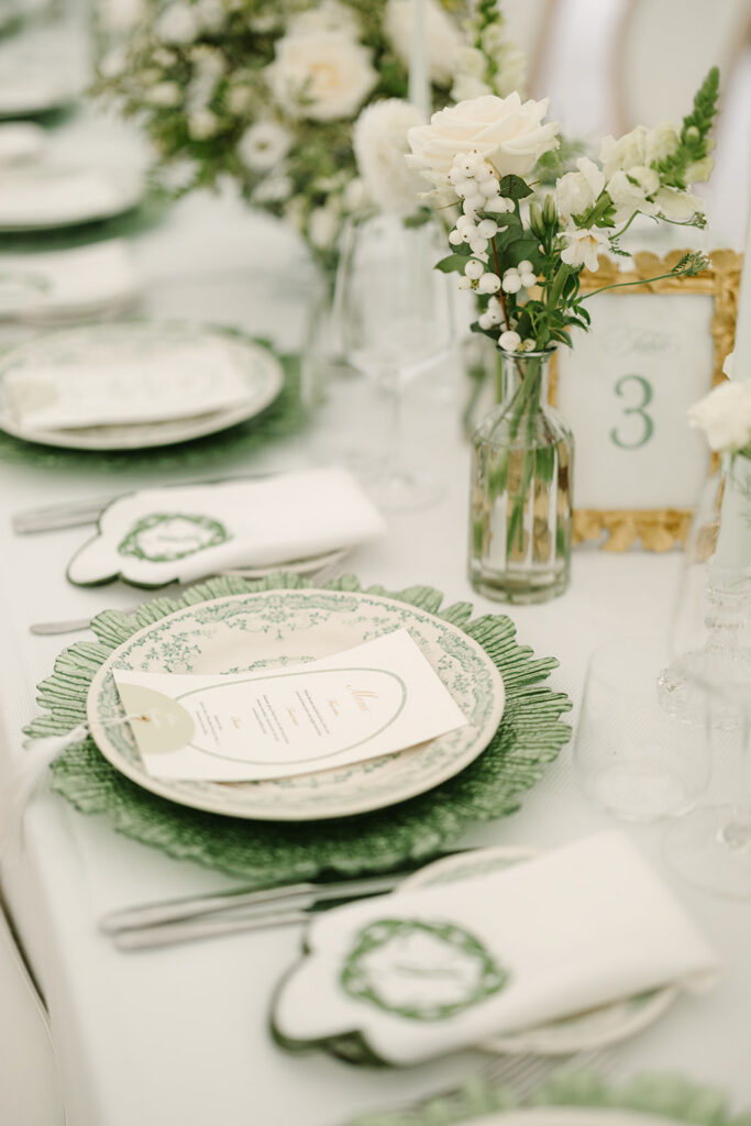 Custom Wedding Napkins for a Romantic Country House Wedding at Findon Place