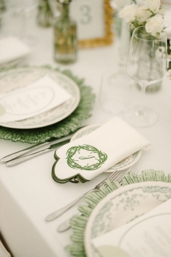 Custom Wedding Napkins for a Romantic Country House Wedding at Findon Place