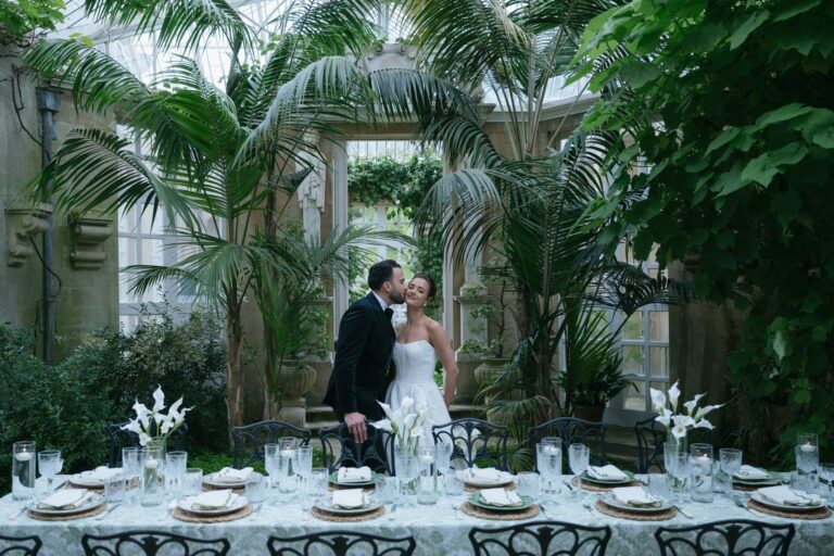Luxury Green & White Wedding Inspiration at Harlaxton Manor