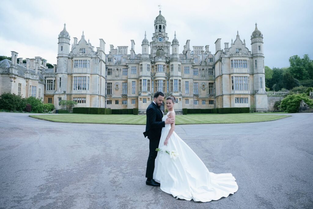 Luxury Green & White Wedding Inspiration at Harlaxton Manor