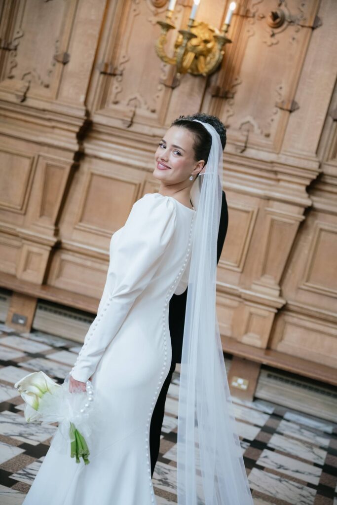 Luxury Green & White Wedding Inspiration at Harlaxton Manor