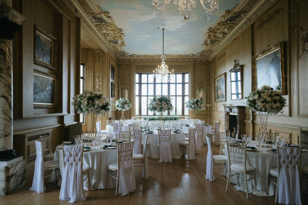 Luxury Green & White Wedding Inspiration at Harlaxton Manor