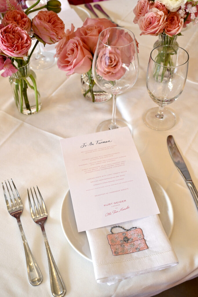 Bespoke Embroidered Napkins for Kurt Geiger & Tina Knowles