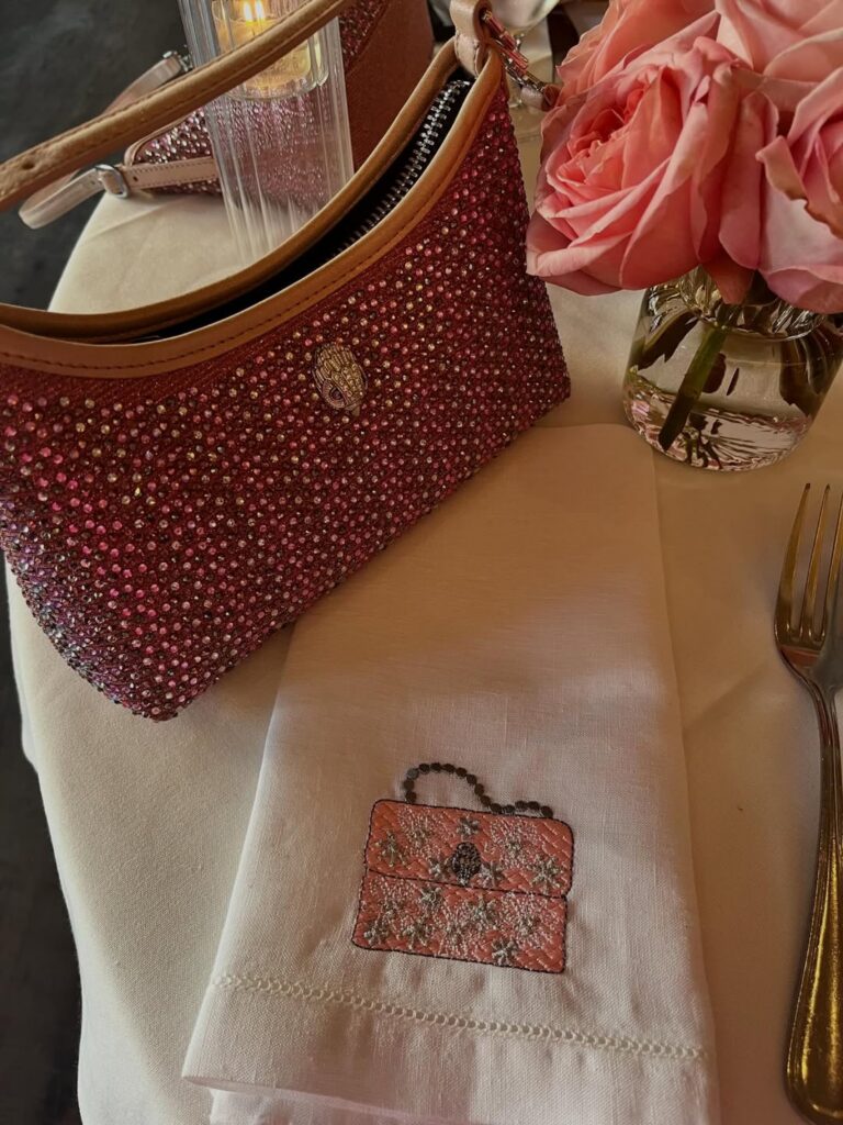 Bespoke Embroidered Napkins for Kurt Geiger & Tina Knowles